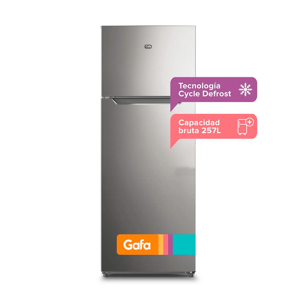 Heladera Top Freezer 319L Gafa HGF311P Plata